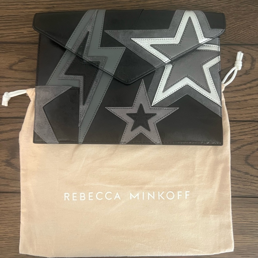 Rebecca Minkof Black, Grey, and silver envelope